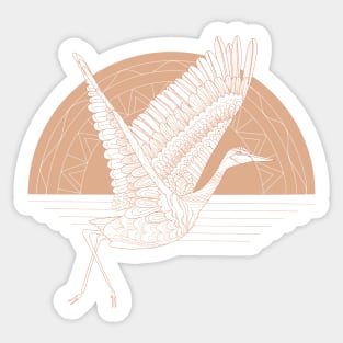 Peachy Crane Sticker